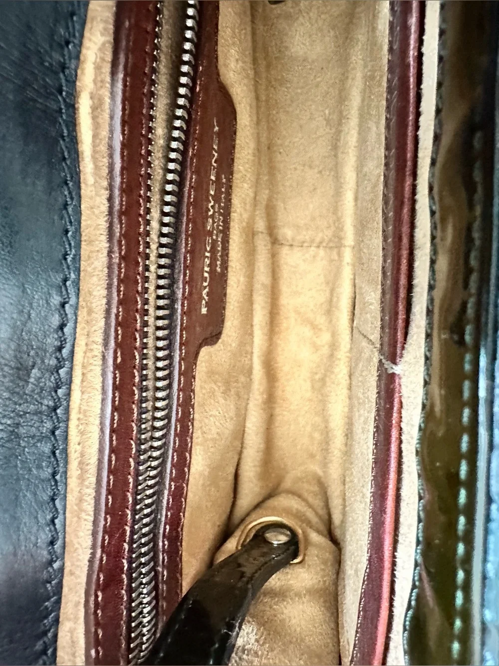 Pauric Sweeney Genuine Python Patent Leather Envelope Clutch Made in Italy